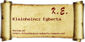Kleinheincz Egberta névjegykártya